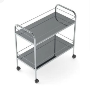 Mesa auxiliar inox com rodas e varal- 0,4 X 0,60 X 0,80