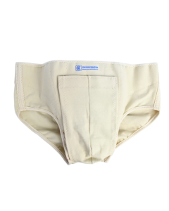 Cueca para hernia inguinal dupla Bege