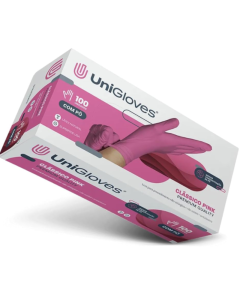 Luva de procedimento pink - Unigloves - com p clssico premium quality 